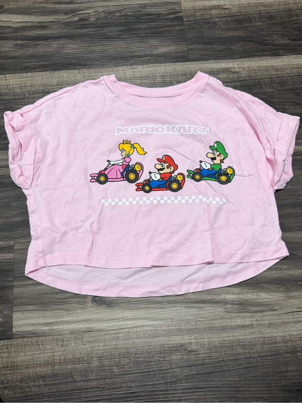 ⚡️2 for $10⚡️ Nintendo Pink Mario Kart Crop Tee with Character Graphic